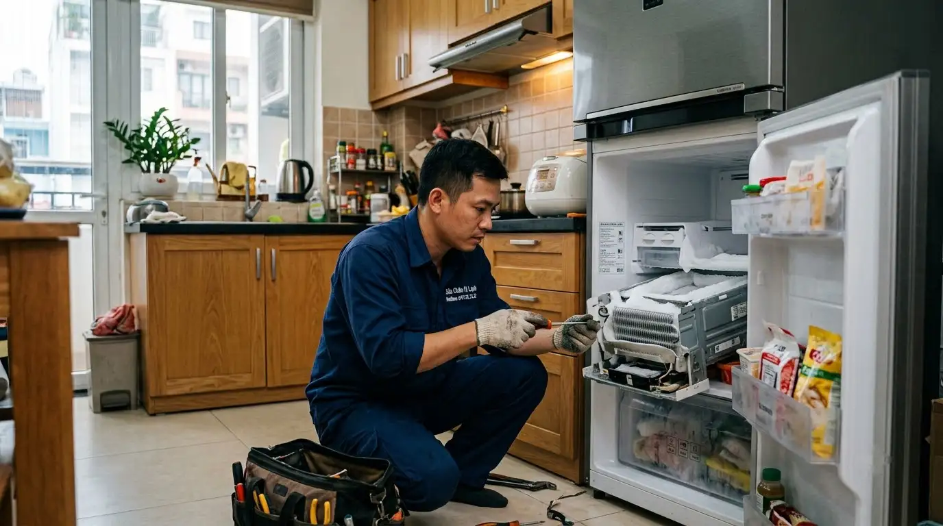 Hiện tượng tủ lạnh đông đá kém do bám tuyết dàn lạnh