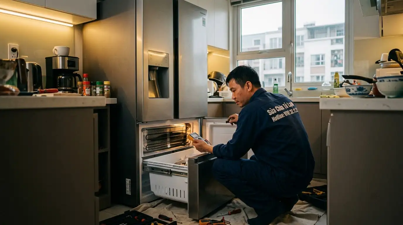 Quy trình đo kiểm tra xử lý tủ lạnh đông đá kém