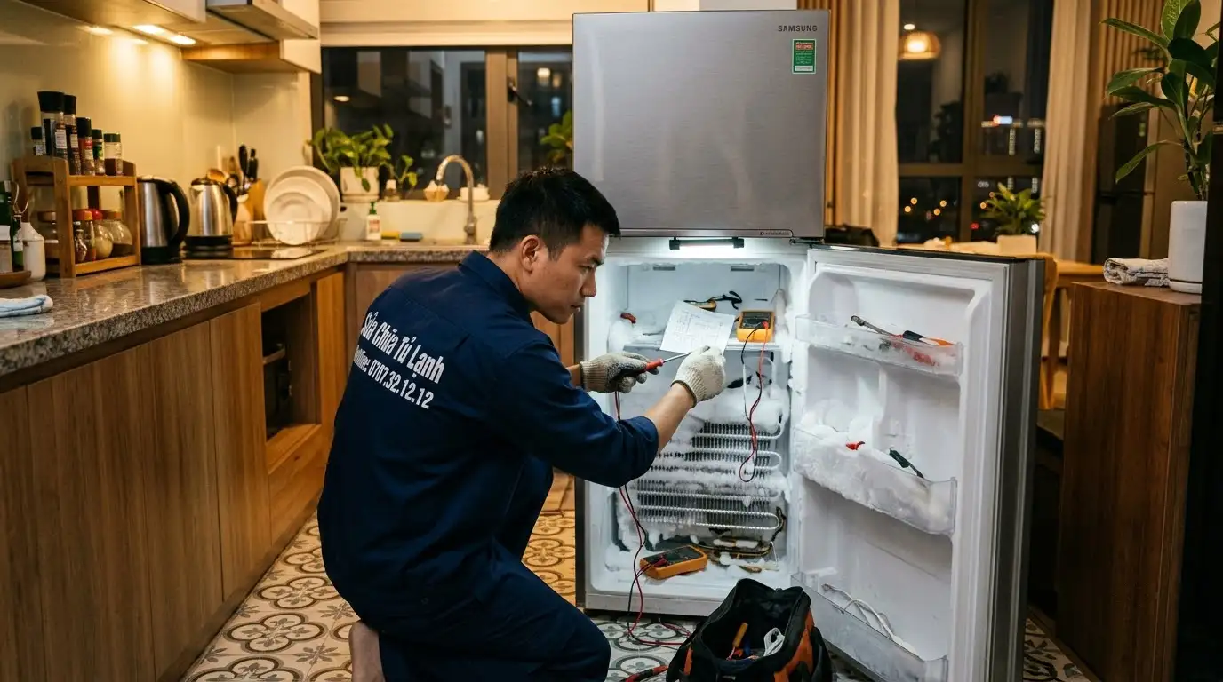 Kiểm tra van tiết lưu gió và cảm biến tủ lạnh đông đá ngăn mát