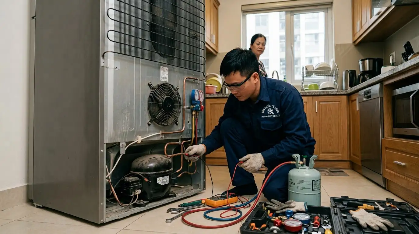 tủ lạnh hết gas bảng báo giá nạp gas tận nơi tphcm
