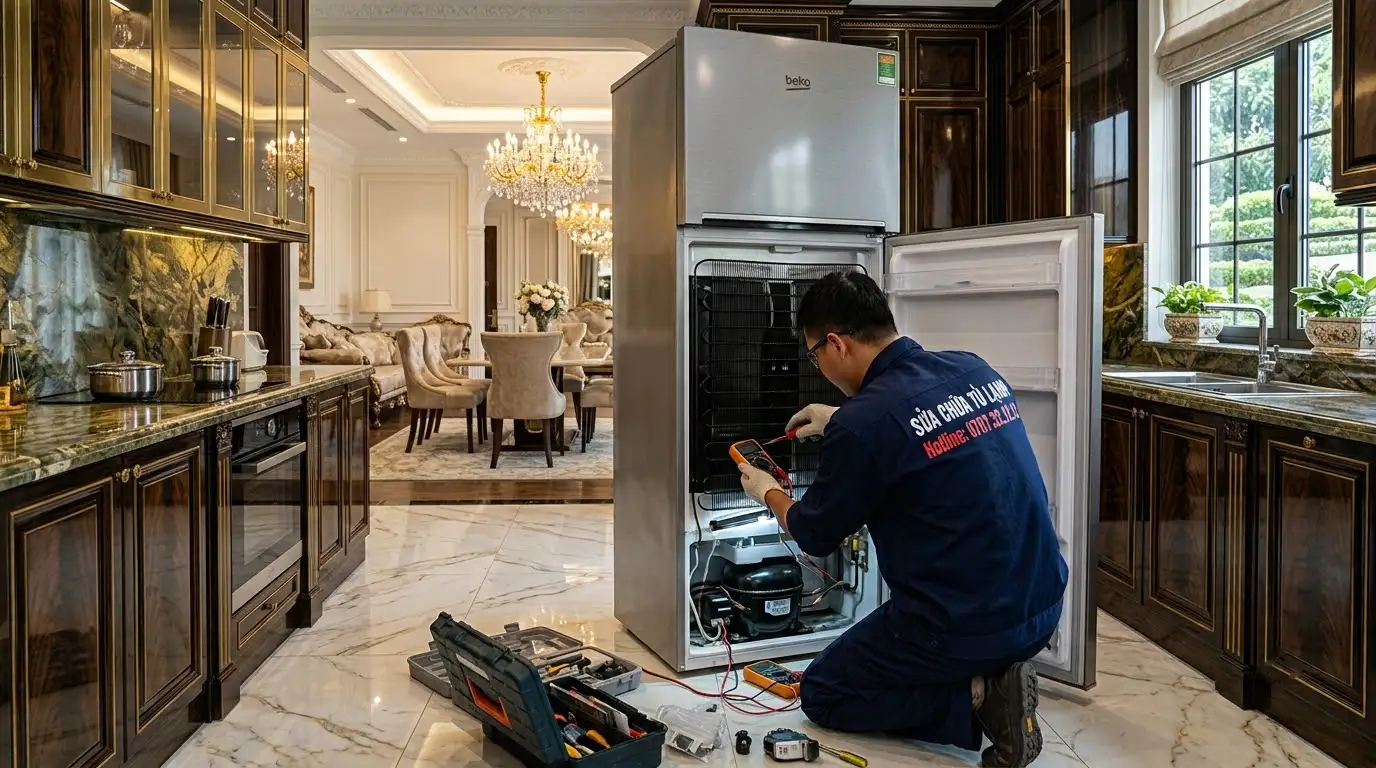 tủ lạnh kêu lục cục