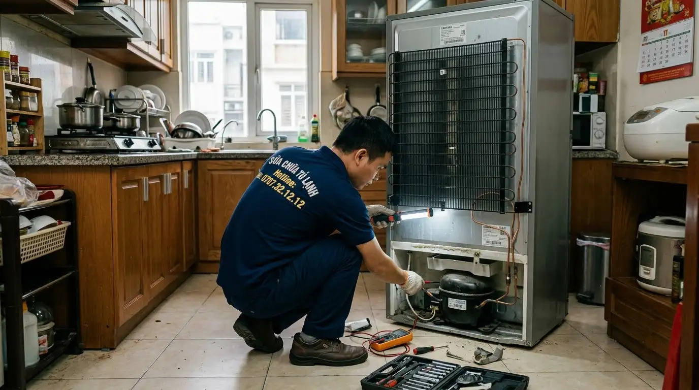 tủ lạnh kêu rè rè xử lý quạt gió cạ tuyết