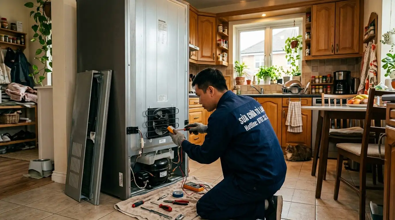 bảng giá sửa tủ lạnh kêu to và thay thế linh kiện chính hãng