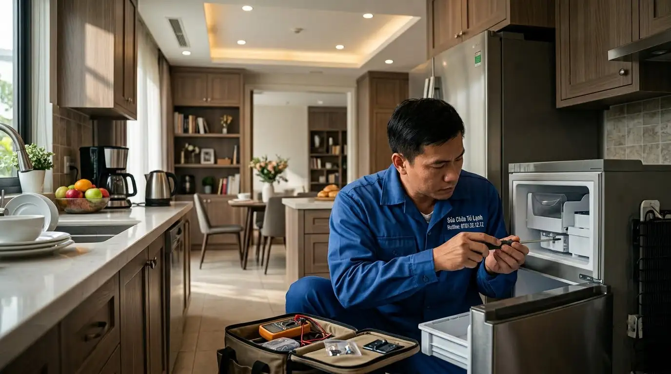 kiểm tra tủ lạnh không bơm nước làm đá