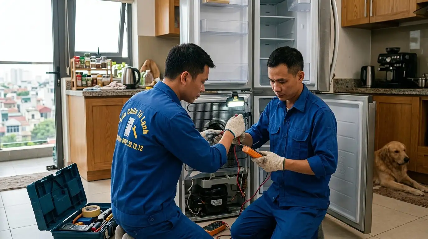 Quy trình đo kiểm linh kiện khắc phục tủ lạnh không đông đá