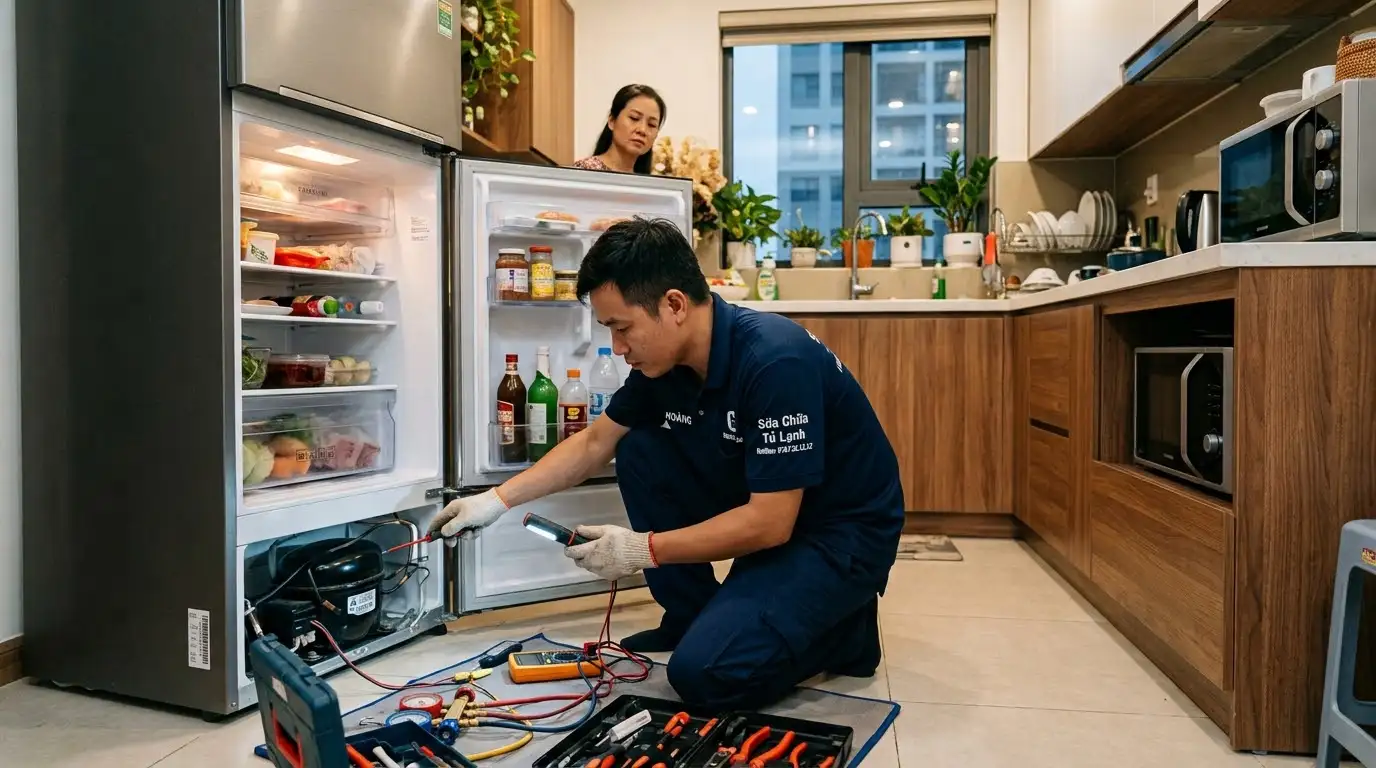 bảng giá sửa tủ lạnh không lạnh tận nhà tphcm