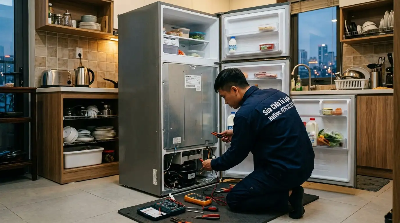 tủ lạnh không mát do hỏng linh kiện hệ thống xả đá
