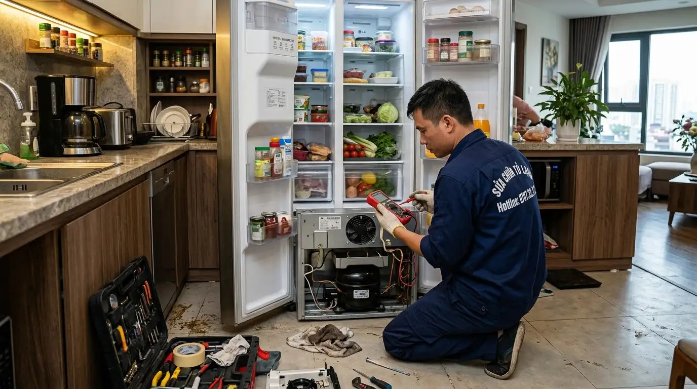 bảng thông số và linh kiện tủ lạnh lúc lạnh lúc không