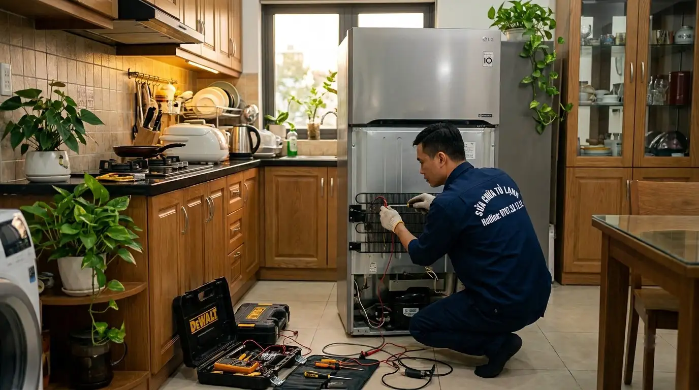 tủ lạnh mất nguồn do chập cháy IC nguồn bo mạch