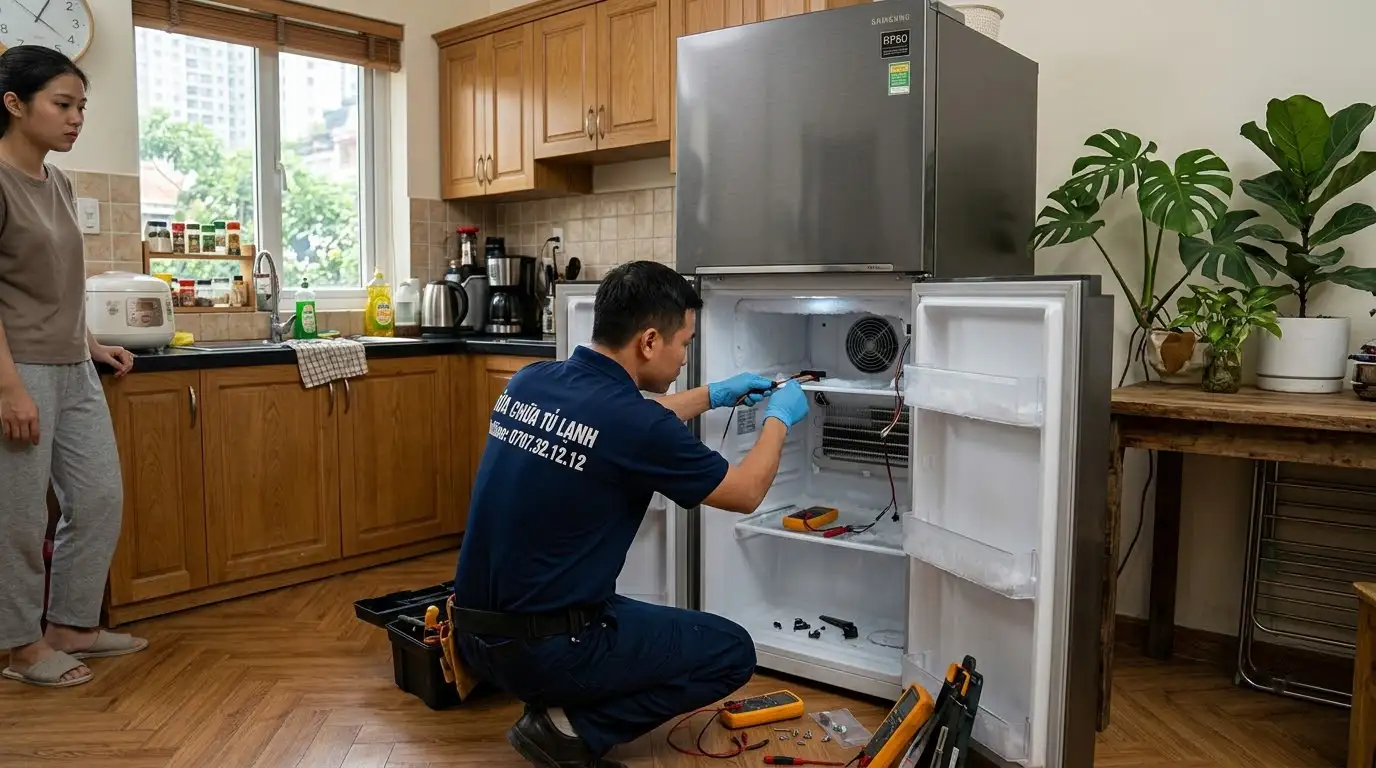 Tủ lạnh ngăn đá không lạnh do hỏng hệ thống xả đá