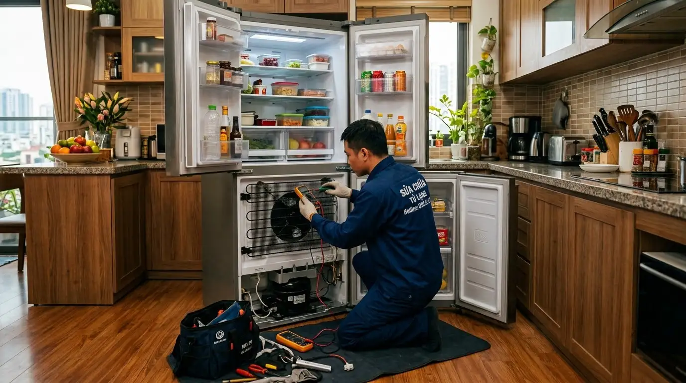 Thao tác đo đạc thiết bị xử lý tủ lạnh ngăn mát không mát chuẩn SOP