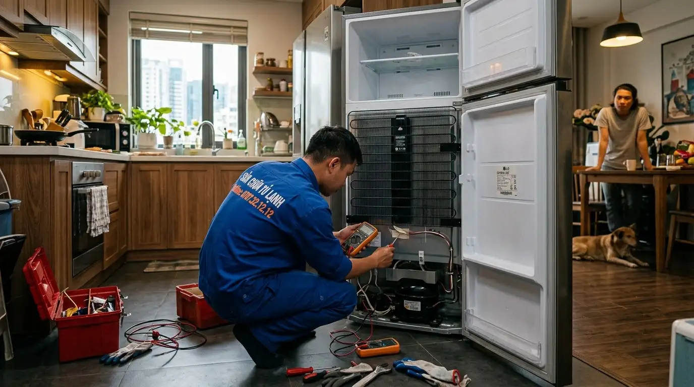 Thao tác kỹ thuật đo kiểm khi block tủ lạnh không chạy